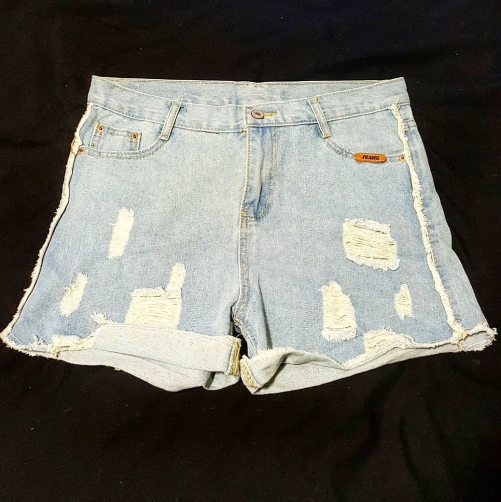 Distressed Jean Shorts Cut off- Women Size XL